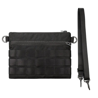 Black Oxford cloth portable outdoor kit showing compact 18cm size and durable construction