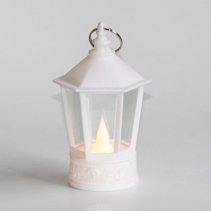 Festive LED Christmas lanterns with Santa Claus, snowman, and other holiday-themed designs