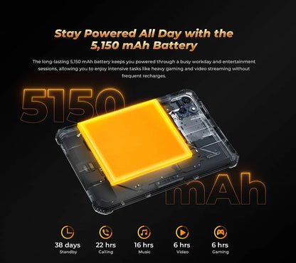 RT3 PRO mobile phone in green, grey, or orange colour with included charger.