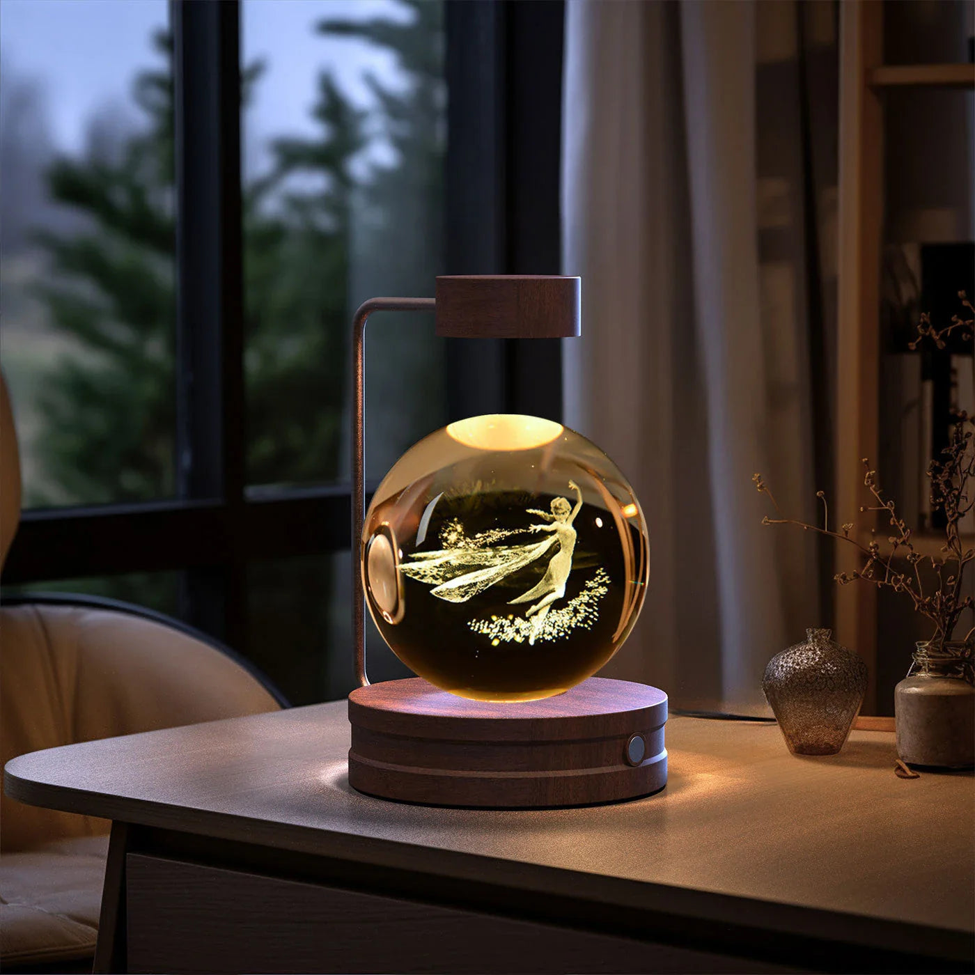 Captivating Crystal Ball Dinosaur Nightlight with Warm, Soothing Glow