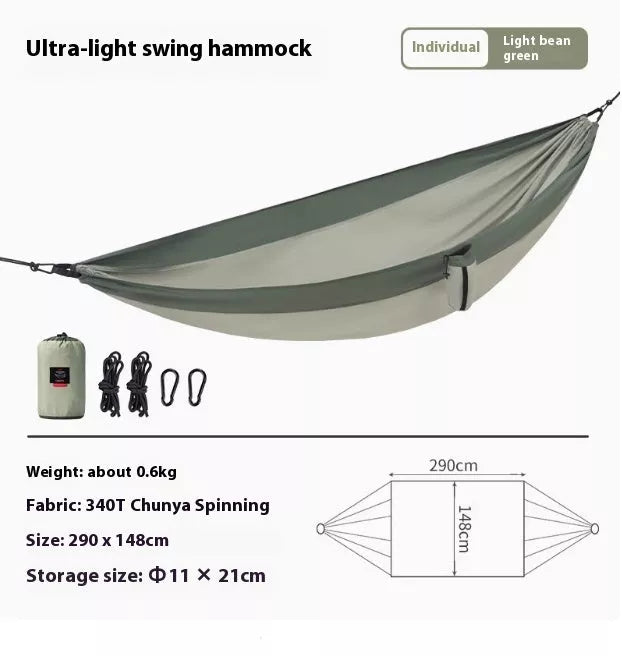 Double anti-rollover hammock swing in orange, grey, or blue for outdoor camping