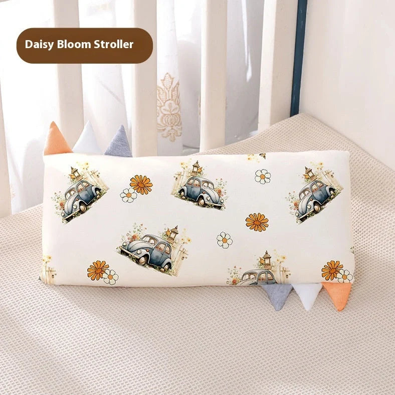 Bamboo fibre children's cartoon pillow with removable cover in three size options