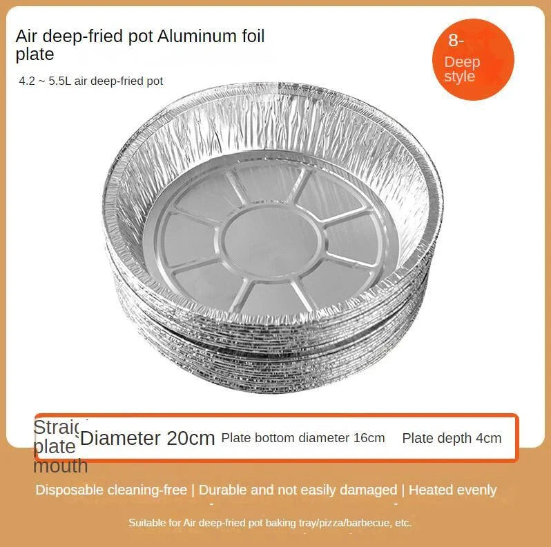 Premium non-stick aluminum foil liners in various sizes for air fryers, ovens, and other cookware