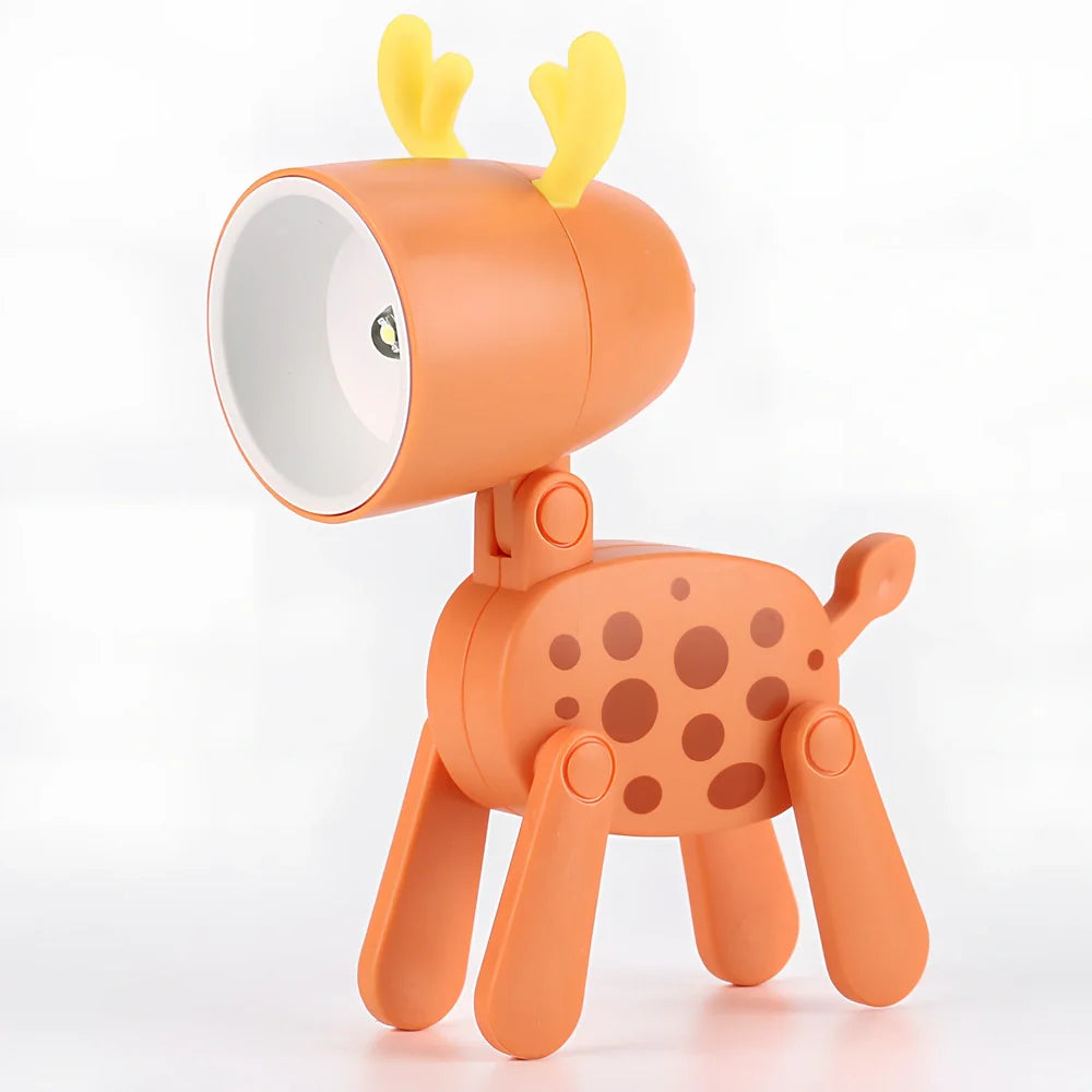 Hand-made mini night lamp with cartoon animal design in blue, measuring 33x55x80mm