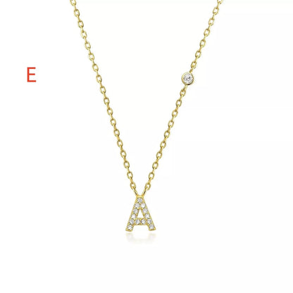 Custom Initial Necklace with sparkling CZ pendant, available in gold or silver finish