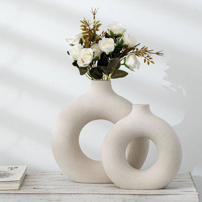 Modern frosted porcelain flower vase for elegant home decor