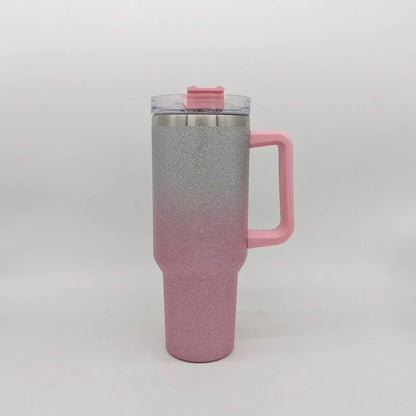 Stainless steel vacuum insulation cup with gradient colour, 27.5cm tall with 10cm wide mouth opening