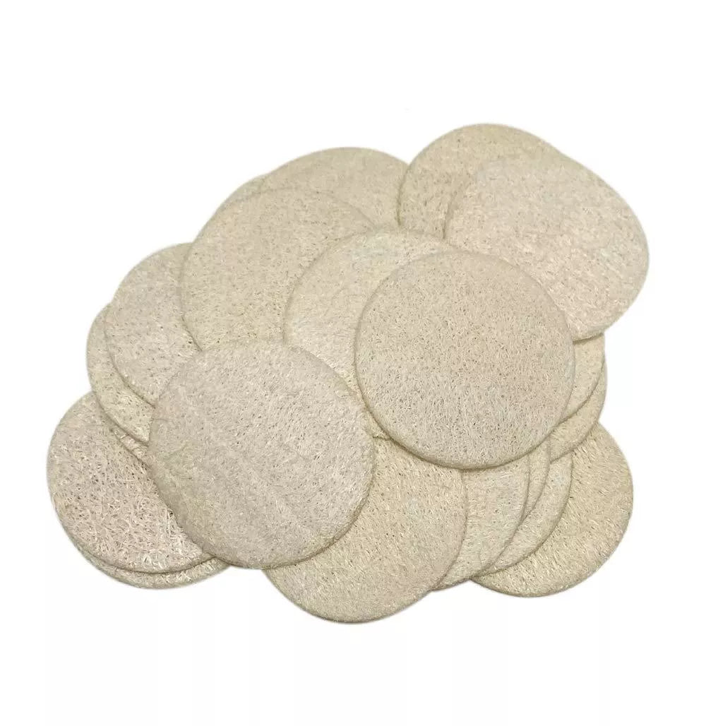 Natural loofah make-up removing tissues for gentle face cleansing