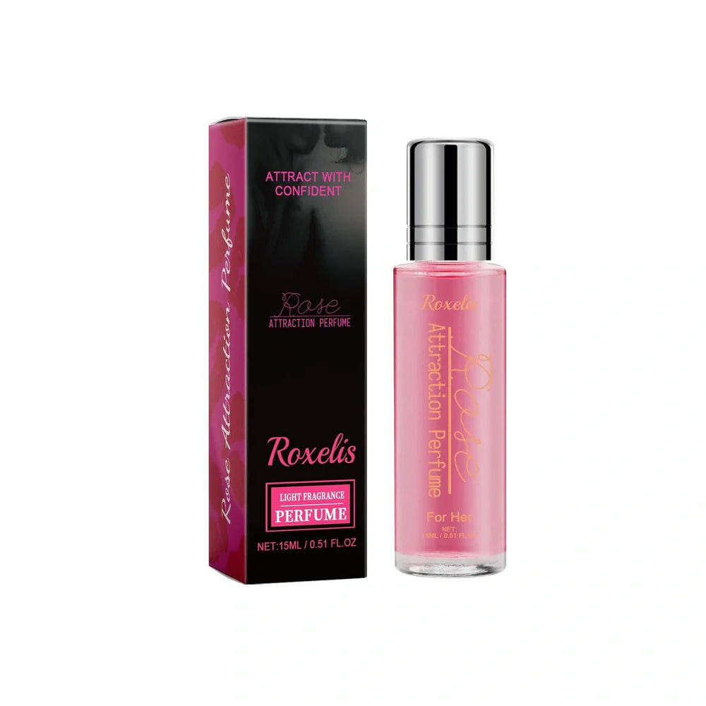 15ml Rose Light Perfume bottle with fine mist sprayer for natural moisturising, 8cm tall glass vial