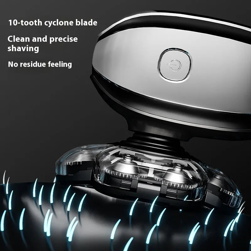 Black 6-in-1 multifunctional haircut suit with hair clipper, shaving head, nose trimmer, and attachments