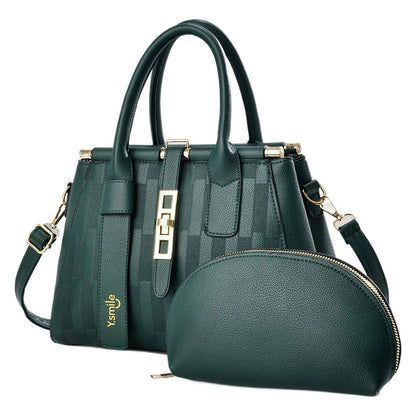 Round black PU leather crossbody handbag with adjustable shoulder strap showing interior and dimensions