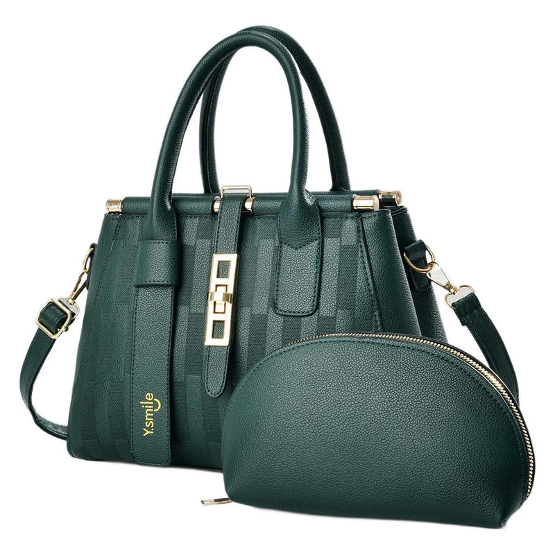 Women's crossbody handbag with adjustable shoulder strap made from PU leather measuring 28x13x20cm in a round suitcase shape with eight colour options including black, light khaki, and green