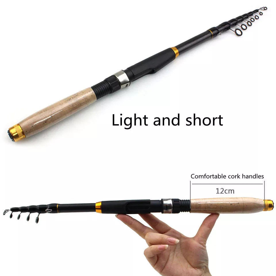 Short Portable Shrink Lure Pole for sea fishing with adjustable lengths
