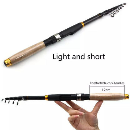 Short Portable Shrink Lure Pole for sea fishing with adjustable lengths