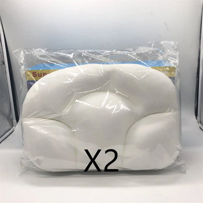 Round foam neck support pillow with pure cotton cover and adjustable height for personalized comfort