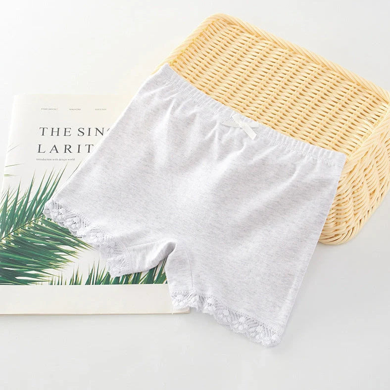 Girls' cotton safety pants with anti-exposure design in random colours