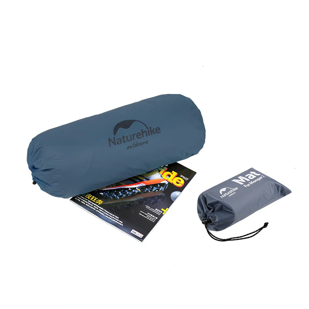 Phantom Blue two-person silicone tent with aluminium poles showing waterproof construction