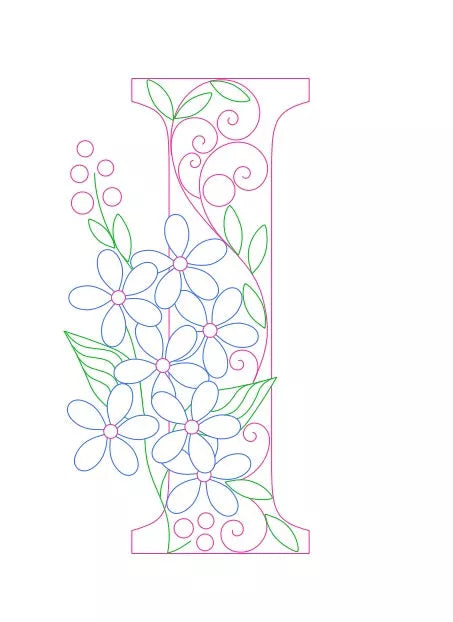 Paper Filigree Painting Kit - Letters for detailed art projects, includes A-Z templates