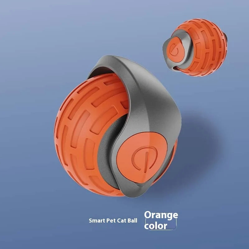 USB Rechargeable Smart Rolling Cat Toy Ball in vibrant colors for feline fun
