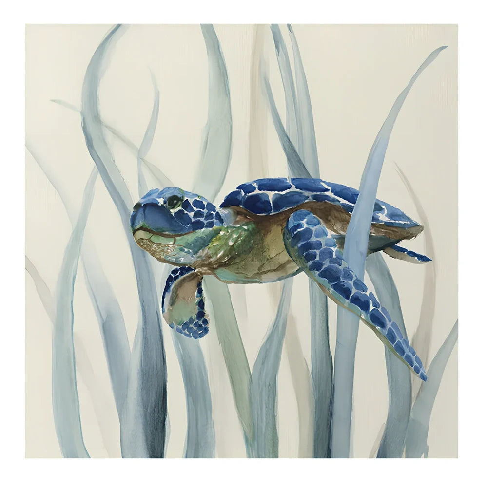 Turtle canvas wall art poster showing square format with turtle imagery, available in multiple sizes