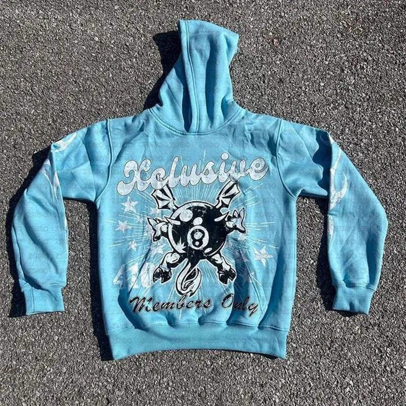 Loose fit pullover with personalised letter print in street hipster style, shown in colour options.
