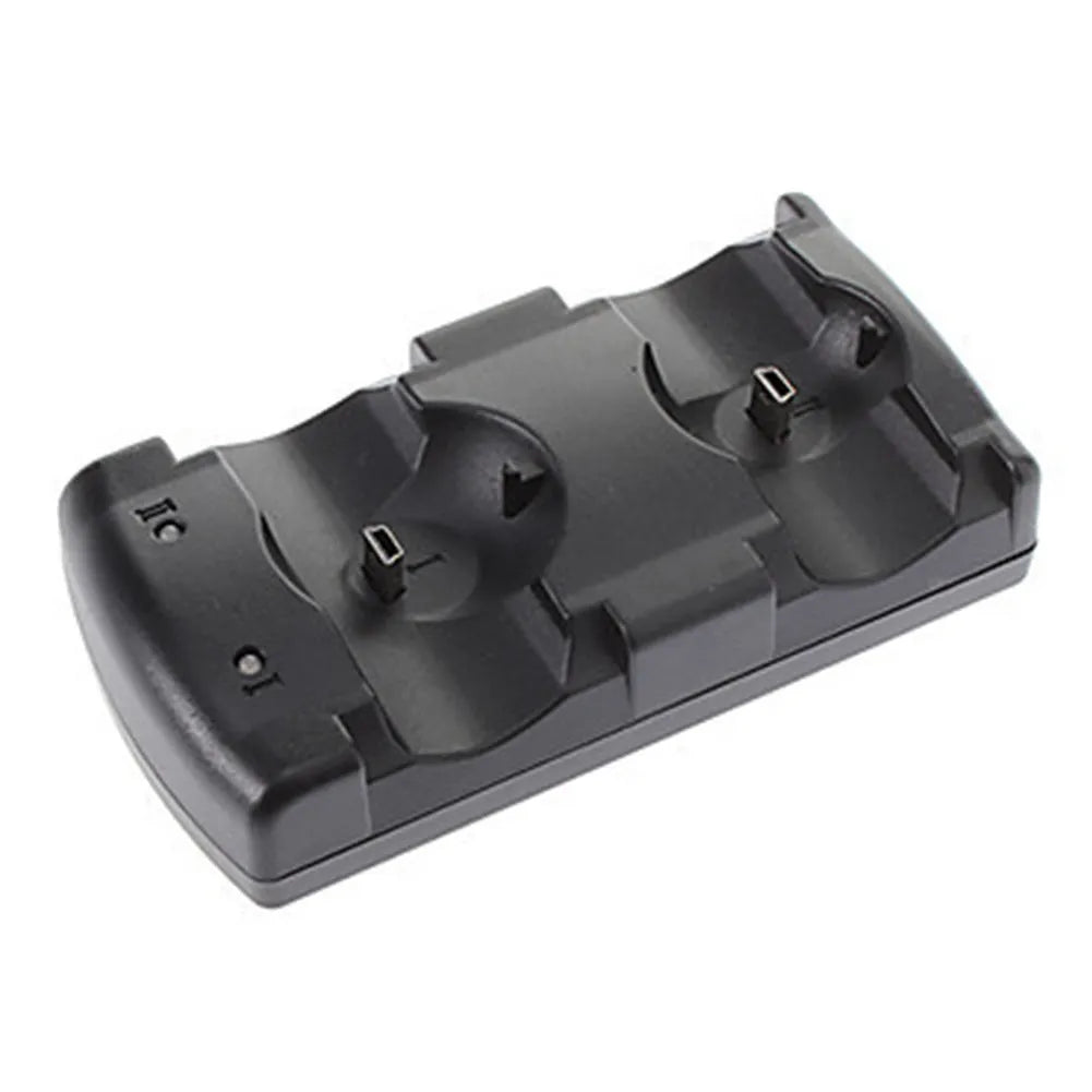 Black PS3 two-in-one charging base with wireless USB charger for original DualShock controllers