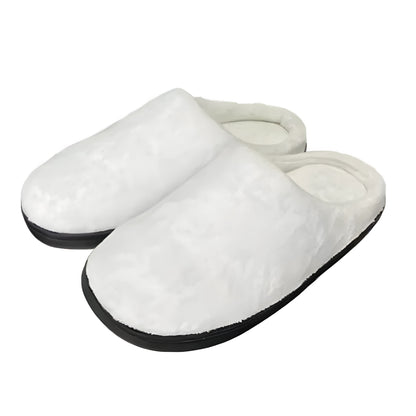 Pattern printed cotton slippers with flannel upper, TPR sole, shown in a customisable colour.