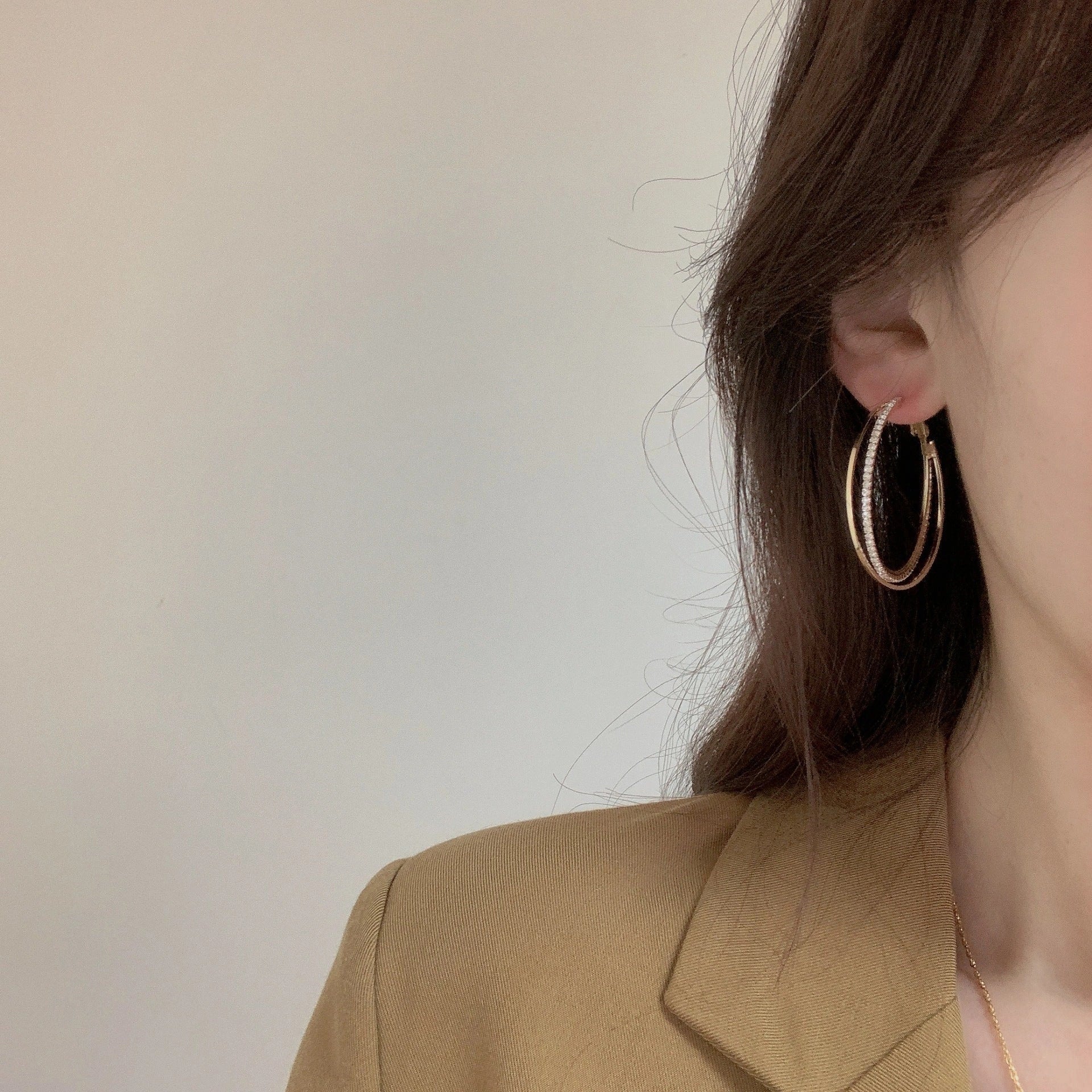 Geometric Alloy Earrings and Ring Set in 2507 Gold or Silver finish