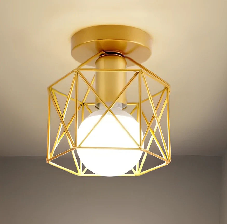 Postmodern ceiling lamp with special shade design in iron construction for corridor and balcony lighting