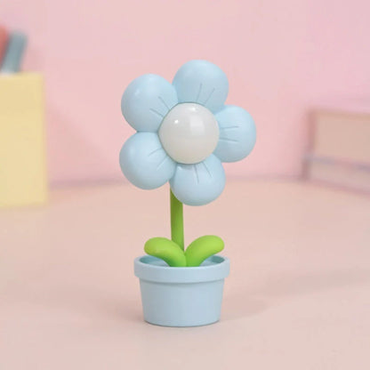 Mini flower night lamp with warm LED light and phone holder in flower shape