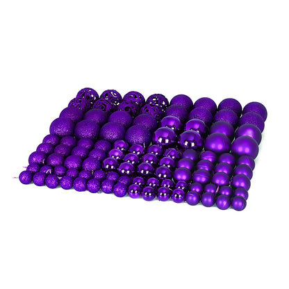 100 Christmas matte decorative balls in 12 colours including champagne, lake blue and rose red