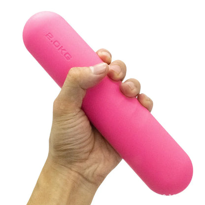 Silicone-edged hand-drawn dumbbell stick in various colours with weight options for fitness training
