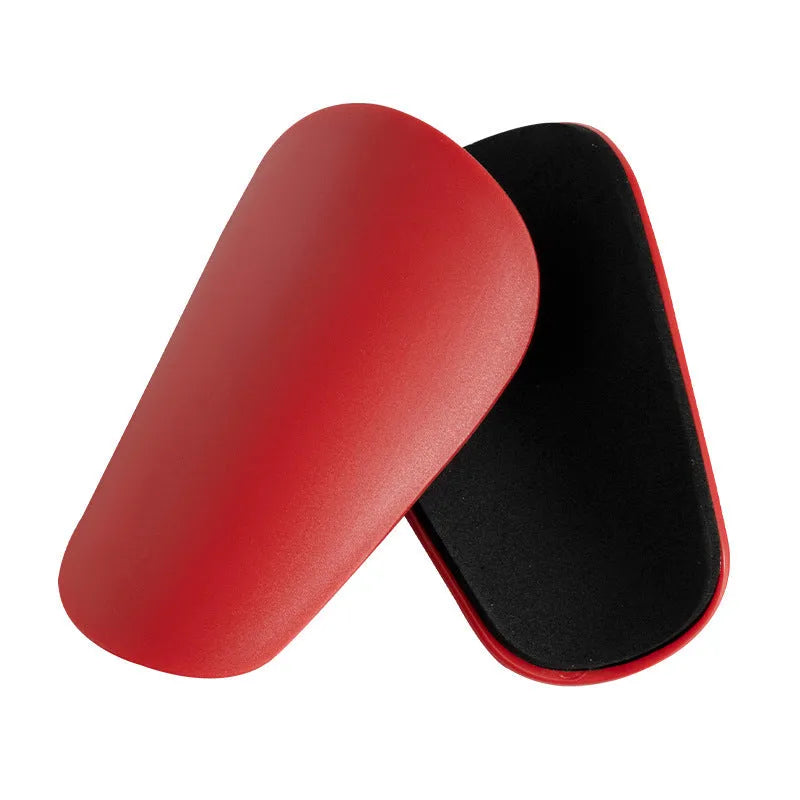 PU mini shin guards for football and running sports in black and blue colours