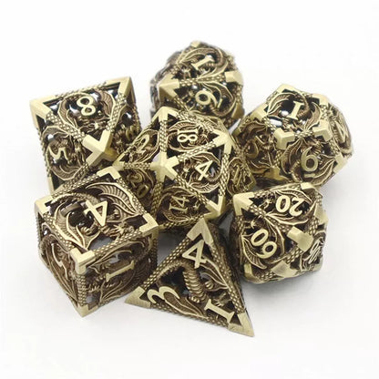 Hollow Pure Copper Electroplating Dice Set for DND in various colors