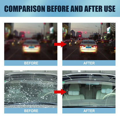 Blue car glass oil film remover bar and sponge brush for decontamination and hydrophobic treatment