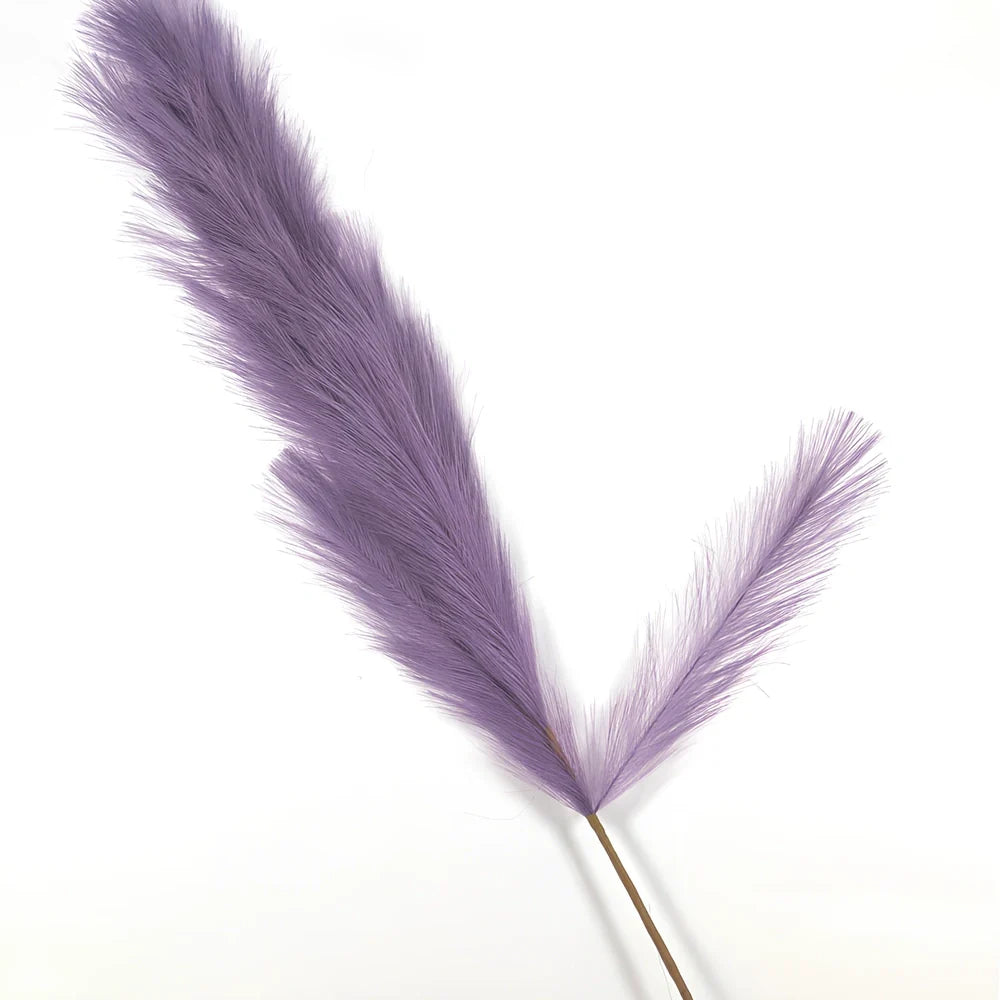 110cm long pampas simulation reed grass with 18 forks in dark grey colour, measuring 76cm hair length