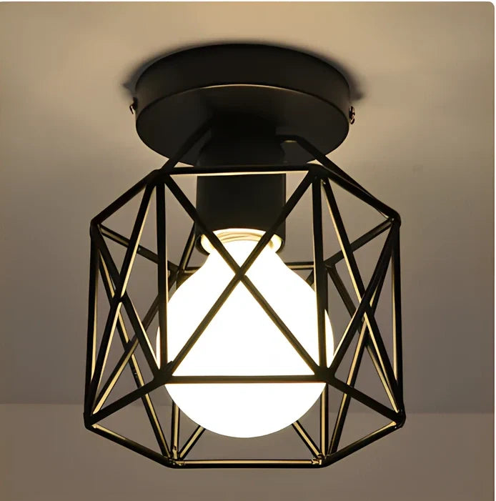 Postmodern ceiling lamp with special shade design in iron construction for corridor and balcony lighting
