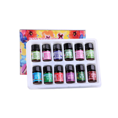 12 water-soluble essential oil sticks for humidifiers in 3ml bottles with rose, lavender, lemon fragrances