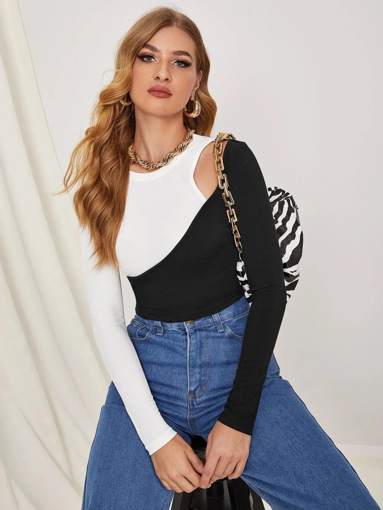 Stylish strapless cropped top with colorblock design, available in multiple colors and sizes