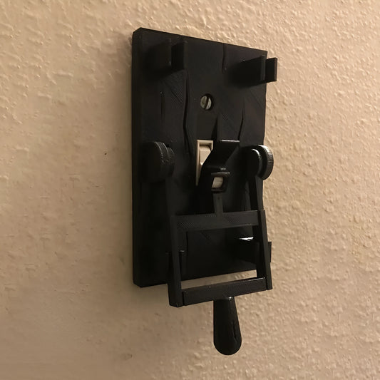 DZ1V1 single control mechanical light switch with retro-style PLA plate for exposed wall mounting