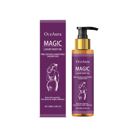 100ml bottle of luxury tightening body oil with sweet almond and lavender oils.