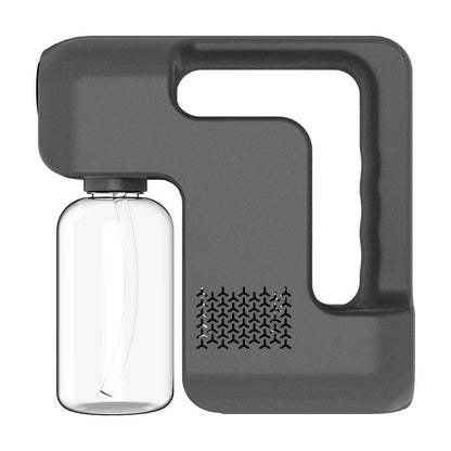 Portable USB-powered disinfection sprayer with wireless charging, featuring atomization technology, long battery life, and multi-functional capabilities