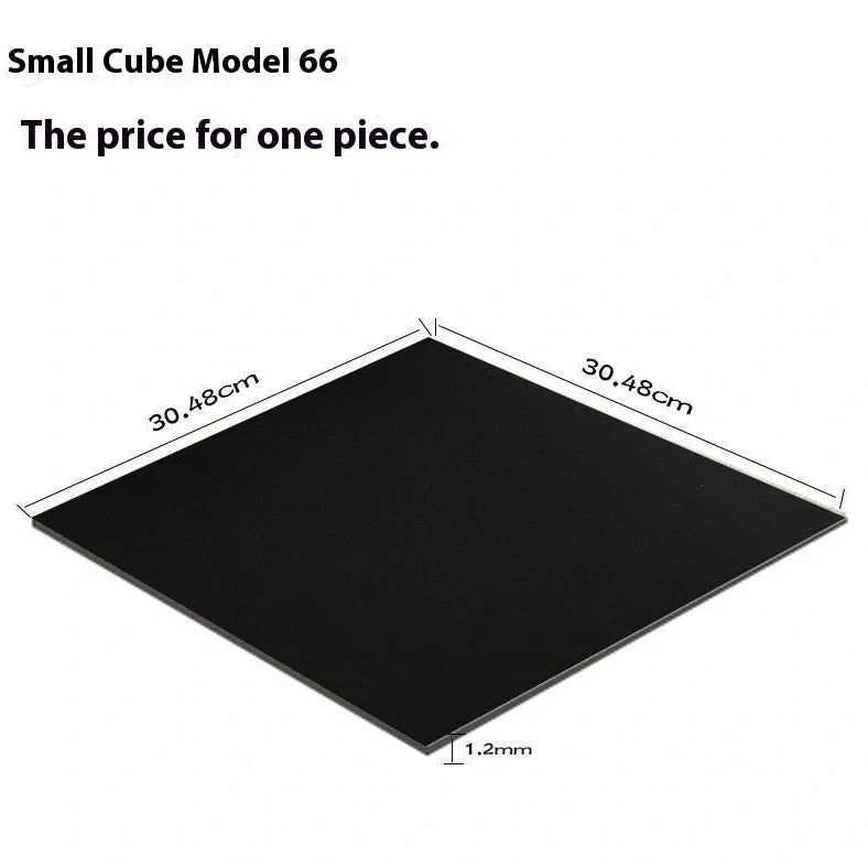 Self-adhesive vinyl flooring tile showing 30cm x 30cm dimensions with peel-and-stick backing visible