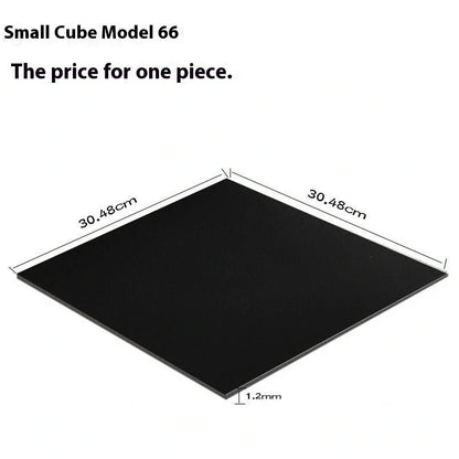 Self-adhesive vinyl flooring tile showing 30cm x 30cm dimensions with peel-and-stick backing visible