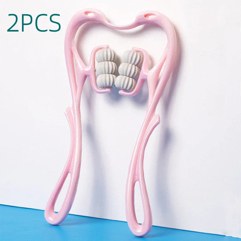 6-wheel neck massager with smooth-rolling balls for soothing muscle relief and relaxation