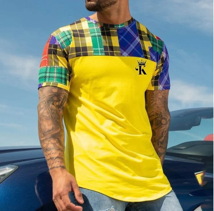 Casual round neck short sleeve digital printing t-shirt in various colors