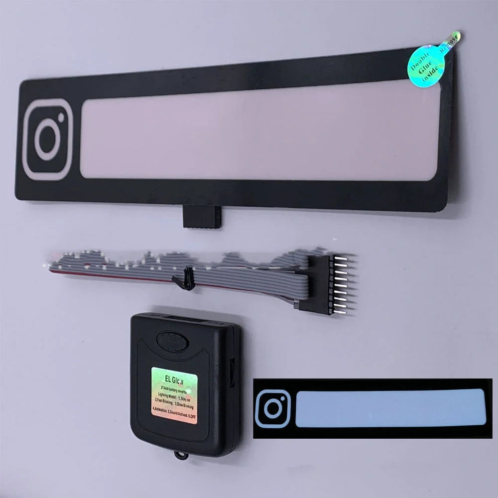 Ultra-thin LED car windshield glow panel with uniform brightness and multiple design options