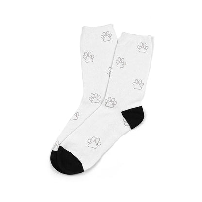 Personalised mid-calf photo socks with printed cartoon designs in multiple colour options