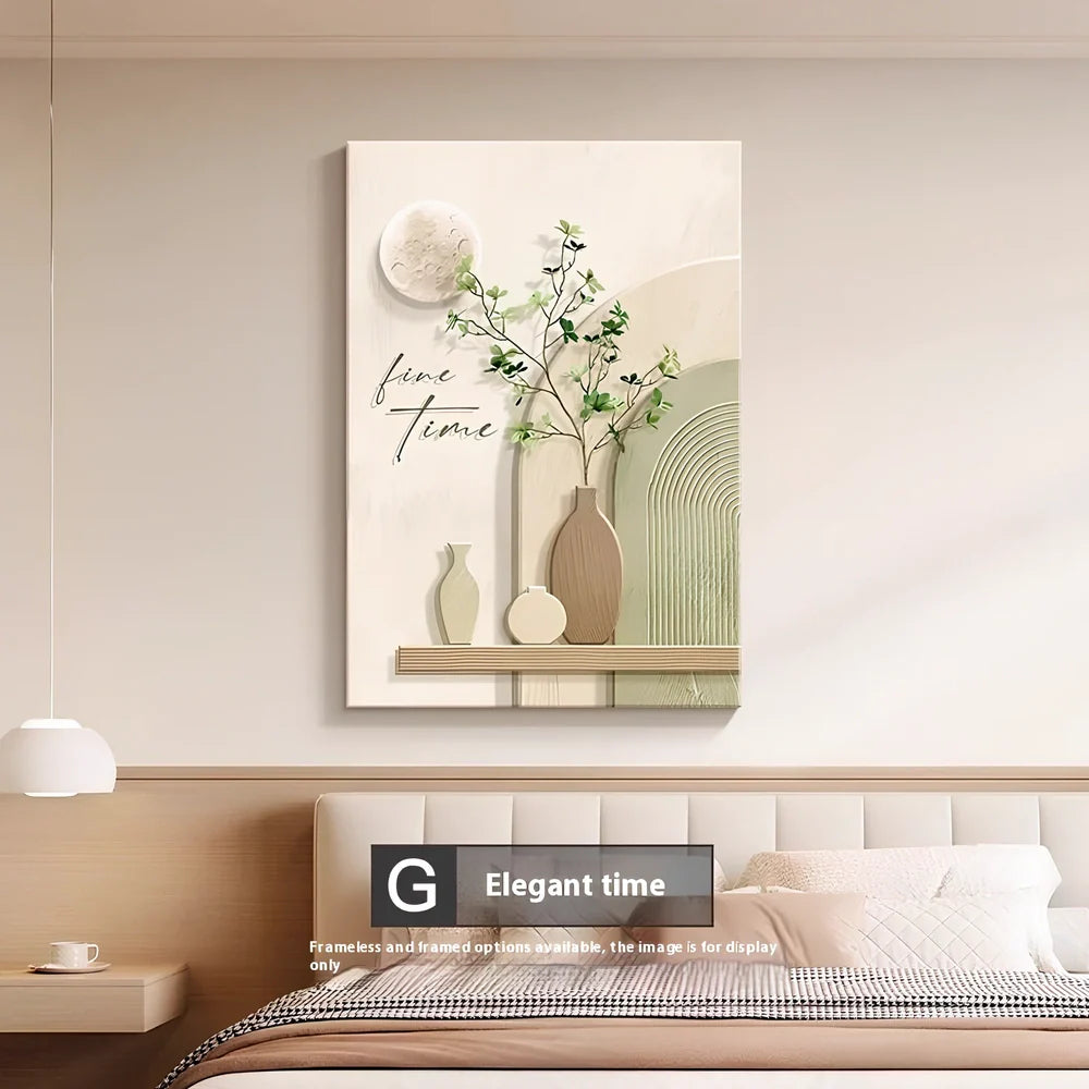 Abstract line character design on 40x60cm embossed film wall mural with frameless installation