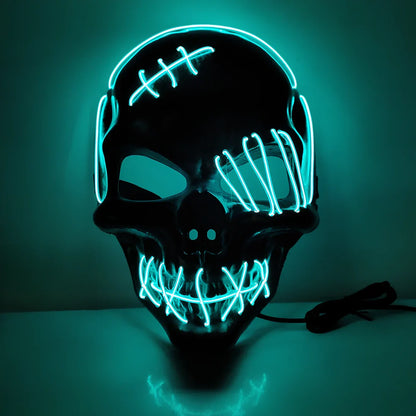 Scar one-eyed pirate LED Halloween mask with bloody details and cold light illumination